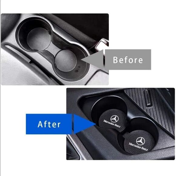 Mercedes Benz cup Coasters in black. Set of 2 NWT - Picture 6 of 10